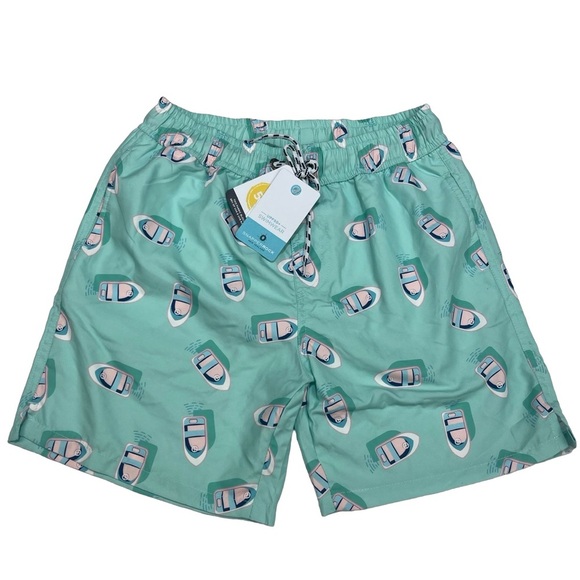 NWT SnapperRock Mint Green “Float Your Boat” Swim Trunks 11/12 years - Picture 1 of 5